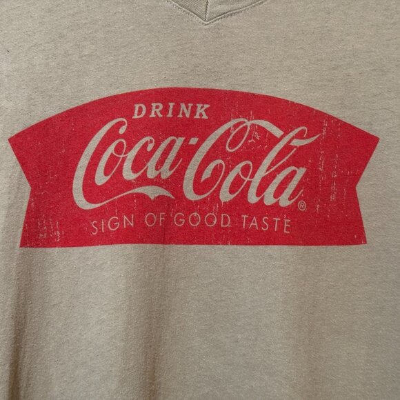 Coca-Cola Sign of Good Taste 100% Cotton Vintage Inspired T-Shirt, Beige, Small - Picture 5 of 8